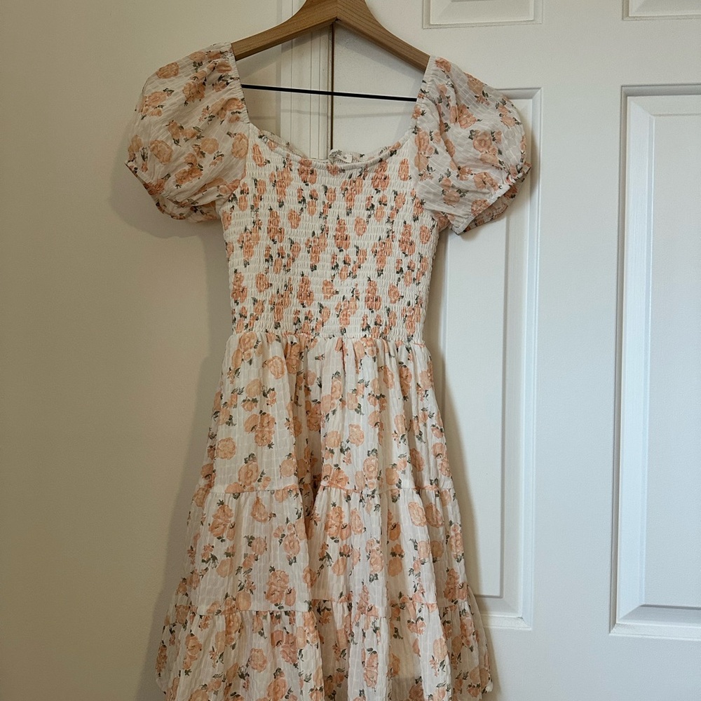 Altar'd State White-Orange Floral Dress